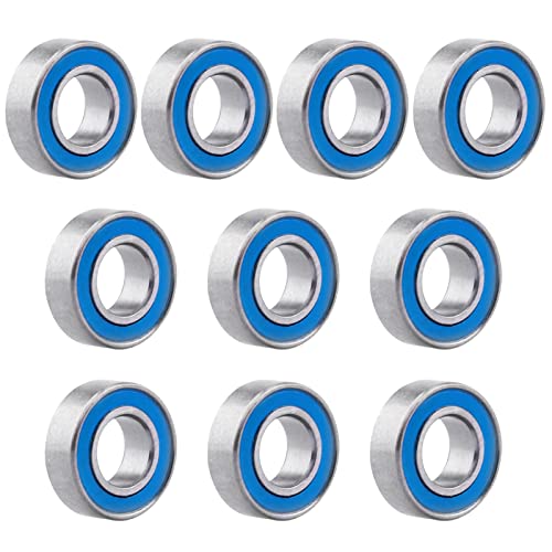 RC Ball Bearings 10-Pack Bearing Steel and Double Rubber Sealed Miniature Deep Groove Ball Bearings (6x12x4mm) - size: 6x12x4mm