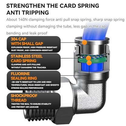 PNEUMATIC 304 Stainless Steel Male Elbow 3/8 Inch Tube OD x 1/4 Inch NPT Thread 90 Push to Connect Tube Fitting (Pack of 5) - size: 3/8"OD x 1/4"NPT