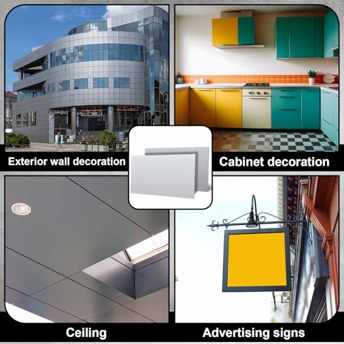 Blulu 2 Pcs Aluminum Composite Sheet, 1/8" Thick Plate, Silver, 48"x24" - size: 48"x24"