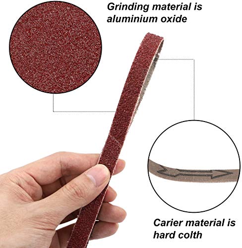 24 PCS 1/2 x 18 Inch Sanding Belts - 60 Grit 1/2x18 Aluminum Oxide Sanding Belts for Mini Belt Sander,Premium 1/2''x18'' Belt Sander Sandpaper – 24 Pack,60 Grit - size: 60 Grit