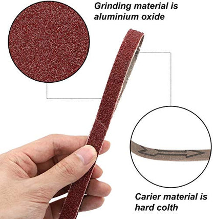 24 PCS 1/2 x 18 Inch Sanding Belts - 60 Grit 1/2x18 Aluminum Oxide Sanding Belts for Mini Belt Sander,Premium 1/2''x18'' Belt Sander Sandpaper – 24 Pack,60 Grit - size: 60 Grit