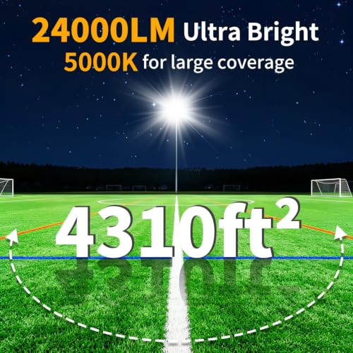 200W LED Flood Light Outdoor, 24000LM Exterior Security Lights, 2 Pack