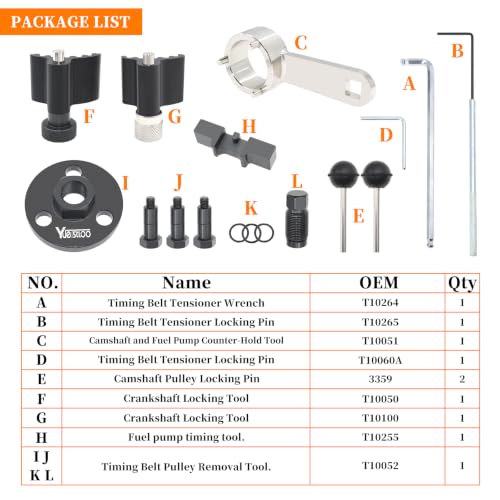 Camshaft Timing Belt Tool Kit, Replaces T10051 - size: Model B