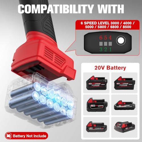 20V Cordless Angle Grinder, Compatible with Milwaukee M18 Battery