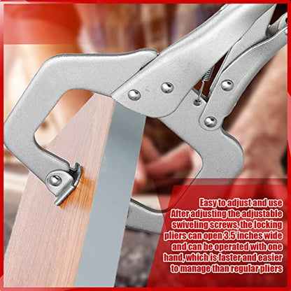 Yexiya 10 Pcs Locking C Clamps, Adjustable with Swivel Pad, 10 Pcs, 11 Inch - size: 11 Inch