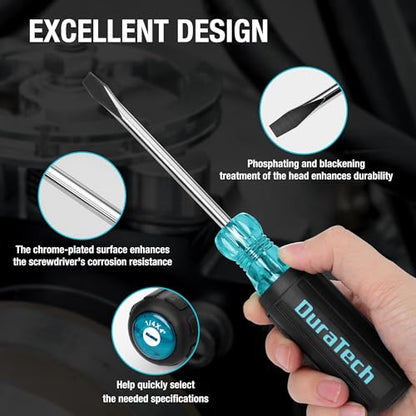 DURATECH 5-Piece Professional Screwdriver Set, Phillips, Flathead & Square - style: 5 PCS Screwdriver Set