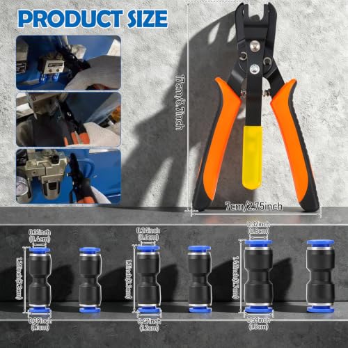 Air Line Removal Tool Pliers, Push to Connect Fittings Disconnect Tool for Air Hose, Quick Connect Pneumatic Fitting Release Plier for Automotive & Industrial Use (1/4" & 5/16" (6mm, 8mm)) - color: 6pcs Pneumatic Fitting
