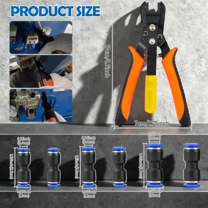 Air Line Removal Tool Pliers, Push to Connect Fittings Disconnect Tool for Air Hose, Quick Connect Pneumatic Fitting Release Plier for Automotive & Industrial Use (1/4" & 5/16" (6mm, 8mm)) - color: 6pcs Pneumatic Fitting