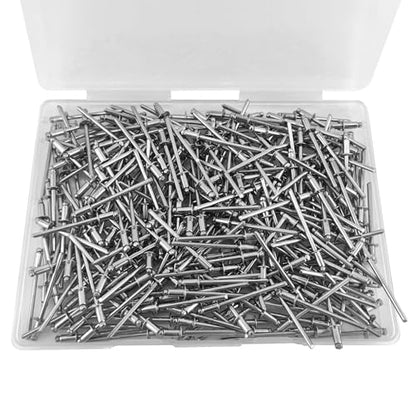 ALLCLEAN 300 Pcs 1/8"x1/4" Stainless Steel Blind Pro Rivets,3.2 x 6mm Pop Rivets,Stainless Steel Grip and Stainless Steel Mandrel - color: Stainless Steel, size: 1/8"x1/4"