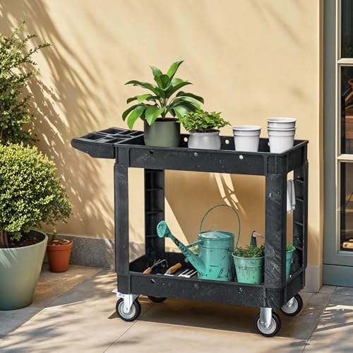 DWVO 40 x 17 in Heavy Duty Rolling Utility Cart on Wheels Black - color: Black, size: 40"x17"