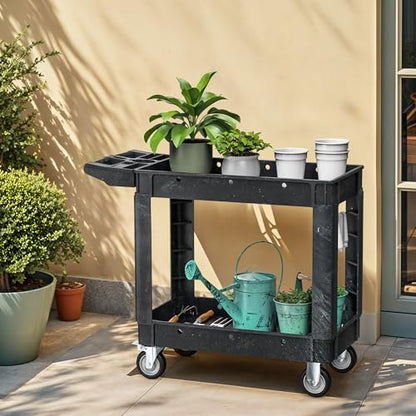 DWVO 40 x 17 in Heavy Duty Rolling Utility Cart on Wheels Black - color: Black, size: 40"x17"