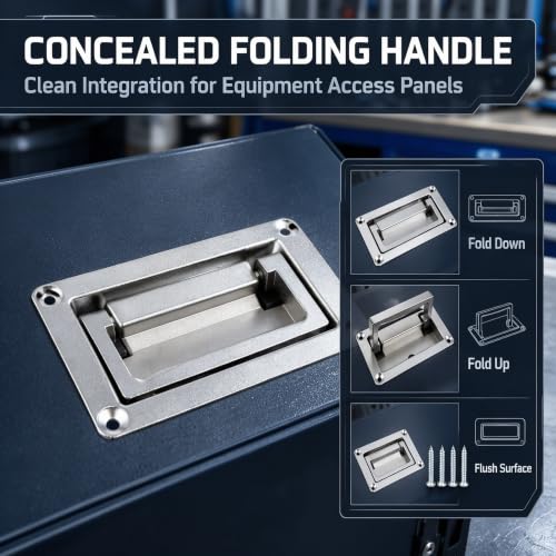 Bitray Boat Deck Hatch Handle 3.5"/95mm Toolbox Flush Pull Handle - Silver - color: Silver, size: 3.5" x 2.4"