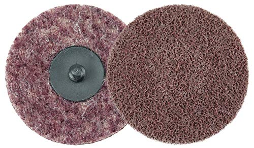 Weiler 51534 3" Non-Woven Surface Conditioning Disc, Plastic Button Style, AO - Medium (Pack of 25) - size: Medium (Maroon), style: Pack of 25