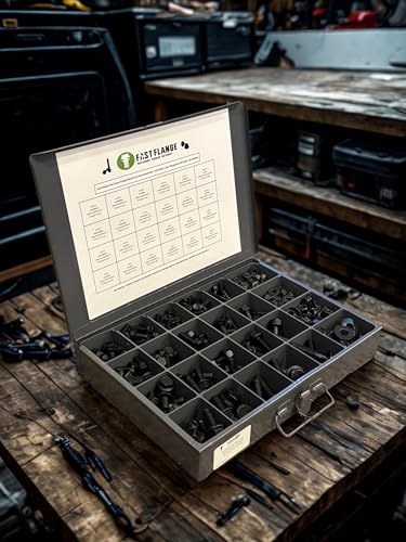 Grade 8 Hex Cap Flange Frame Bolt Zinc Phos & Oil & Locking Flange Nuts Assortment Kit - 447 Pieces