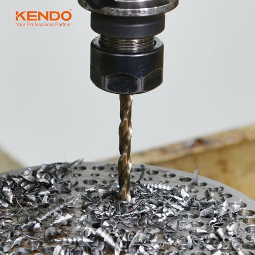 KENDO 5/16 Inch Cobalt Drill Bits (13pcs), M35 High Speed Steel, 135 Degree Tip, Jobber Length Twist Drill Bit Set for Hard Metal, Stainless Steel, Cast Iron, Wood and Plastic, with Storage Case - style: 5/16" (13Pcs)