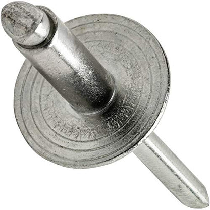 Fastenere Large Flange Pop Rivets - 1/8" x 1/4" (50 Pack) Heavy Duty, Stainless Steel Blind Rivets, Open End 4-4 Grip Range .188" - .250", Corrosion Resistant, High Tensile & Shear Strength - size: 1/8" x 1/4" (4-4) (50 Pack)