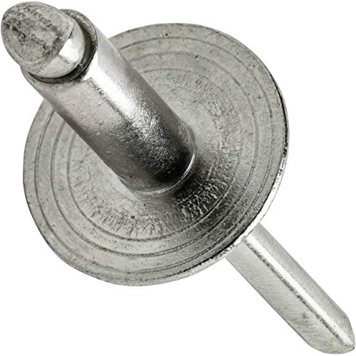 Fastenere Large Flange Pop Rivets - 5/32" x 3/8" (25 Pack) Heavy Duty, Stainless Steel Blind Rivets, Open End 5-6 Grip Range .251" - .375", Corrosion Resistant, High Tensile & Shear Strength - size: 5/32" x 3/8" (5-6) (25 Pack)