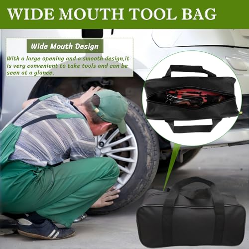 BLIRITEL 13 Inch Wide Mouth Tool Bag, Waterproof Oxford Electrician Tool Bag, Large Capacity Tools Organizer and Storage Handbag, Tool Pouch Tote Bag for Hand Power Tools Car Repair (13 Inch) - size: 13 Inch