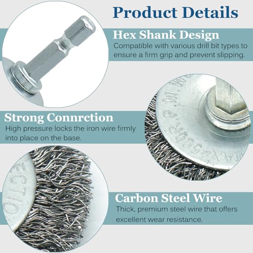 8-Pack 2-inch Wire Wheel Brush Set for Drill - style: 2-inch Wheel Brush - 8 Piece