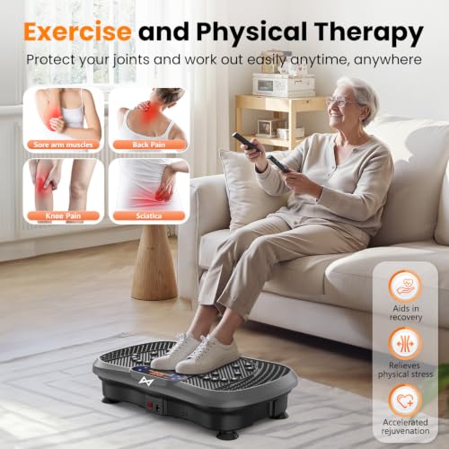 AXV Vibration Plate Exercise Machine Fitness Platform Body Vibrating Board - color: SLIM.GRAY