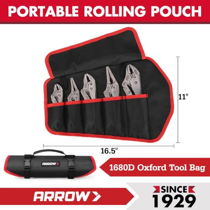 ARROW 5-piece Locking Pliers Set, Chromium-Molybdenum Vice Grips - style: 5-piece