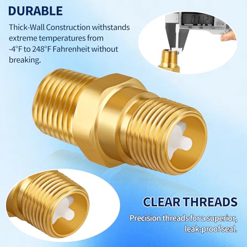 RV Water Heater Backflow Preventer, 1/2" NPT Double Male Thread Hot Water Heater Check Valve, Lead-Free Brass Plumbing Backflow Check Valve for RV, Camper, Motorhome, Trailer - style: Male to Male/1