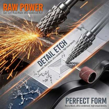 10PCS Tungsten Carbide Rotary Burr Set with 70PCS Sanding Drums, Rotary Tool Accessories, 1/8" Shank Double Cut Die Grinder Bits for Dremel, Wood Carving, Metal Engraving, Grinding & Polishing - color: 80PCS-5 STYLES