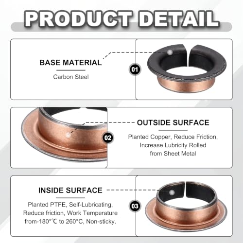 uxcell 40Pcs Flanged Sleeve Bearing, 14mm Bore x 16mm OD x 6mm Length - size: 14×16×6mm