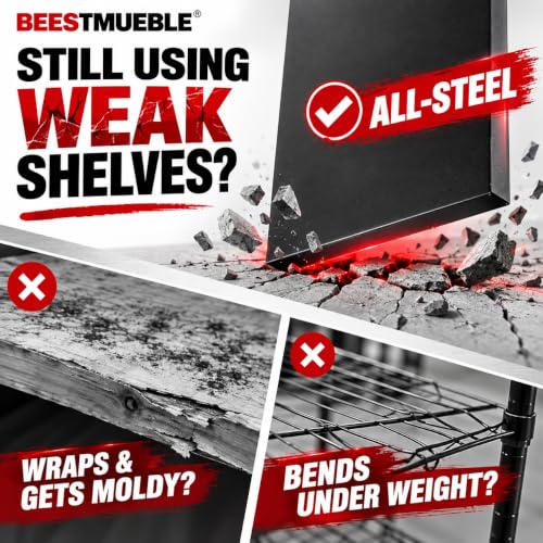 Heavy Duty Garage Shelving 5 Tier Adjustable Metal Storage Rack - size: 5-Tier 40"Wx 16"Dx 72"H