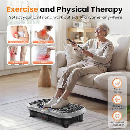 AXV Vibration Plate Exercise Machine Fitness Platform Body Vibrating Board - color: BT.PRO.SILVER