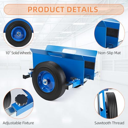 Heavy Duty Panel Dolly,10" Rubber Wheels Adjustable Drywall Cart - color: Blue