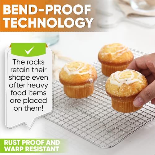 Spring Chef 8.5" x 12" Stainless Steel Cooling Rack for Baking, Set of 2 - size: 8.5"x12", style: 2 Pack