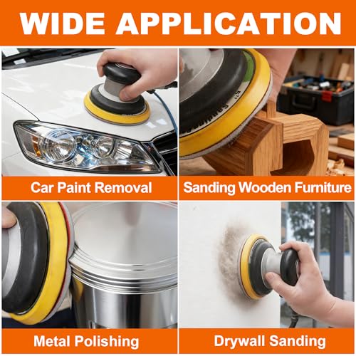 24 PCS 5 Inch Sanding Sponge Discs with Hook and Loop Backing - Multiple Grits 180 to 2000 for Random Orbital Sander Wood,Metal,Auto & Plastic Polishing - Dry and Wet Use Sponge Sandpaper - size: 5 In Mix Grit 24 PCS