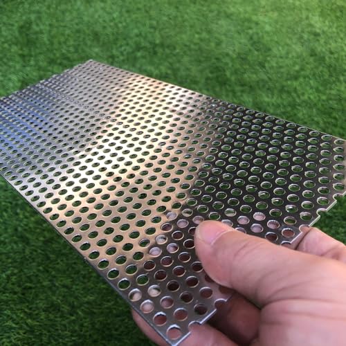 Aluminum Perforated Metal Sheets 16 Gauge 11.8 inch by 5.9 inch Expanded Metal Mesh Aluminum Opening 1/5" 0.2 inch (About 5 mm) Perforated Steel Sheet Mesh Screen Decorative - size: 11.8" X 5.9"
