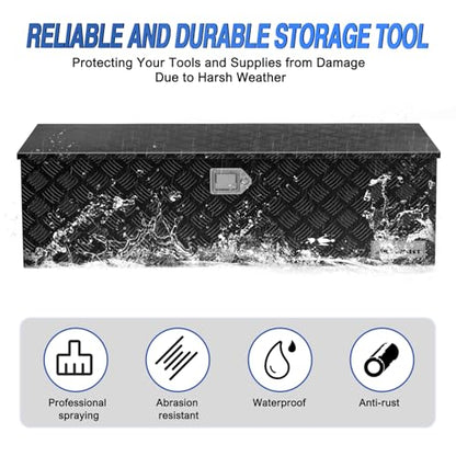 Nilight 44 Inch Truck Tool Box Heavy Duty Aluminum Stripes Plated - size: 44"x15"x15"