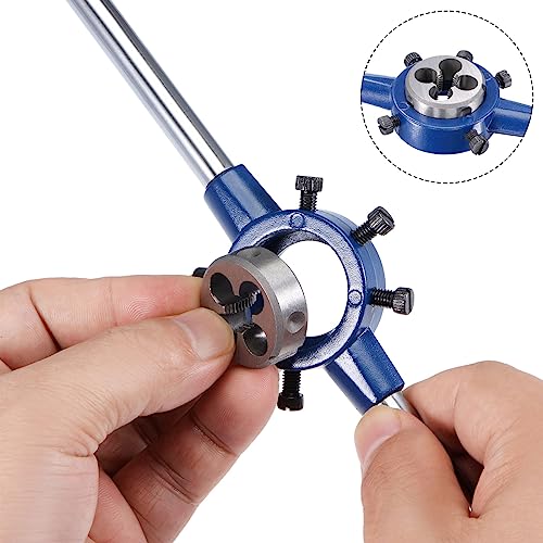 Die Stock Handle Set, 5/8-24 UNEF Thread Die & Fit 26mm-38mm OD / M12-M16 Die Wrench Tool Kit - (Applications: for Threading Repairing), 1-Set - size: 5/8-24 UNEF