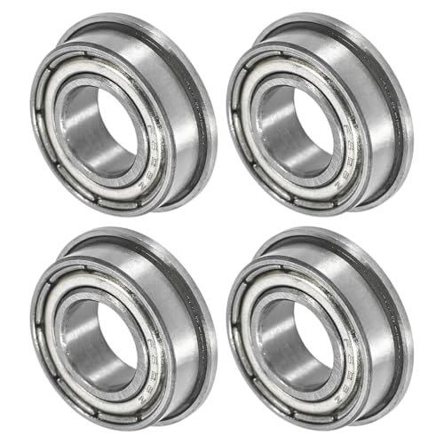 M METERXITY 4-Pack F688ZZ Flanged Ball Bearing, 8 x 16 x 5mm Double Metal Shielded Chrome Steel (GCr15) Flange Rip Bearings for Wheelbarrow/Printer/Fax Machines/Power Tools - size: 8mm x 16mm x 5mm