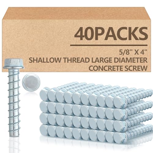 Tandefio 40 Pack 5/8 x 4 Concrete Anchors and Screw Kits Galvanized - size: 5/8" X 4"
