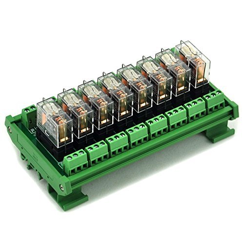 Electronics-Salon DIN Rail Mount AC/DC 24V Control 8 SPDT 16Amp Pluggable Power Relay Module, G2R-1-E - style: 8 Channel 24V