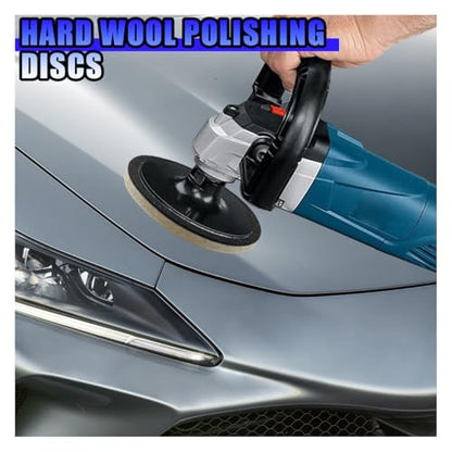 5PCS Wool Felt Car Glass Polishing Pads, 5 Inch - size: 5IN