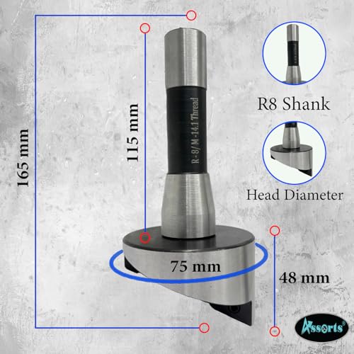 3" Inch II 75 mm Head Diameter Fly Cutter for Milling & Lathe Machine with HSS Tool Bit - size: R8 Shank (7/16" Drawbar)