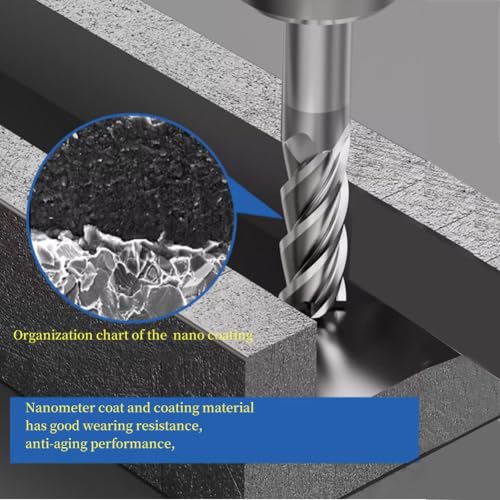 4PCS 3/8'' Carbide Square End Mill Bits Set, Milling Bits Cutter 3/8 Carbide End Mills for Alloy Steels/Hardened Steels, HRC 45 Deg Single End 4 Flute AlTiN Coating (4PCS 3/8in) - size: 4PCS 3/8in