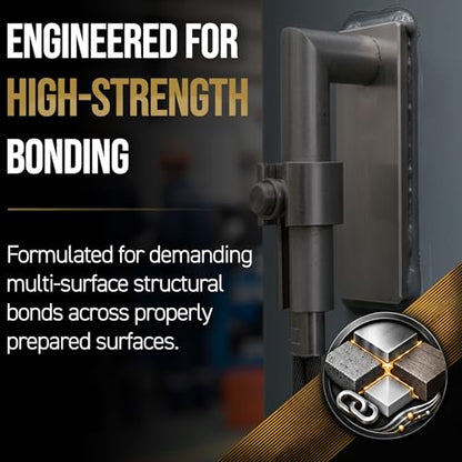AWF PRO Epoxy, Structural Adhesive, Bonds to Metal, Wood, Concrete, & Composites, Two-Part High-Strength Formula, UL 94 HB Classified, 50 mL Dual Cartridge, Black, 50 mL (1.69 fl oz), Pack of 1