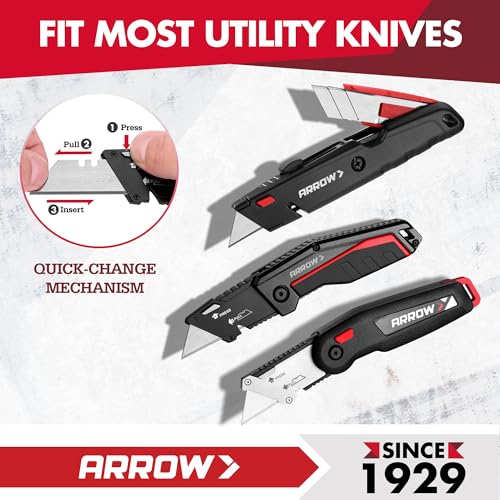 ARROW 100-Pack Utility Knife Blades, SK2 Steel Replacement Blades