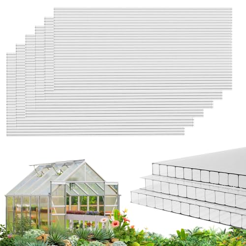 RITOLLO 14 Pack 6'FT x 2'FT x 0.24" in Polycarbonate Sheet for Greenhouse - size: 6'FT x 2'FT x 0.24" in