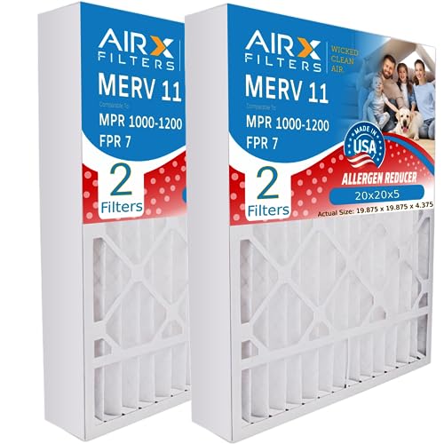 AIRx Filters 20x20x5 Furnace AC Filter MERV 11 Allergy ReservePro 4367/4354 - size: 20x20x5