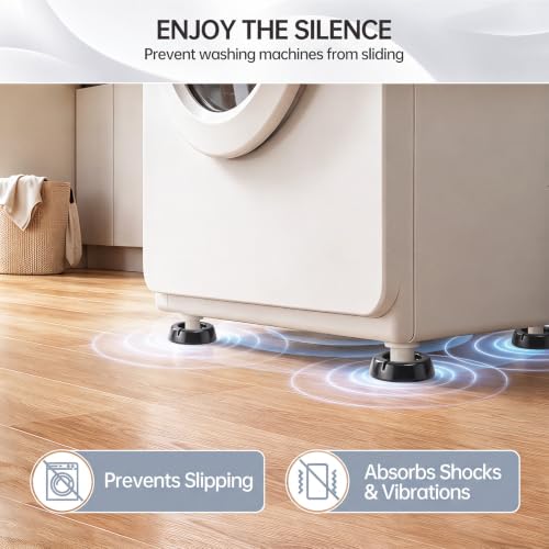 Anti Vibration Pads for Washing Machine, 8pcs - color: Black, size: 8pcs