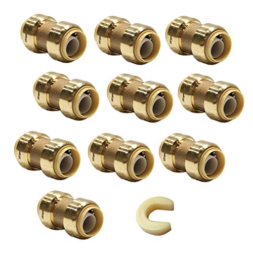 10piece EFIELD 3/4 Inch Straight Coupling Push-Fit Fitting - size: 3/4 Inch(P10), style: Straight Coupling