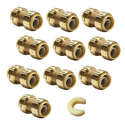 10piece EFIELD 3/4 Inch Straight Coupling Push-Fit Fitting - size: 3/4 Inch(P10), style: Straight Coupling