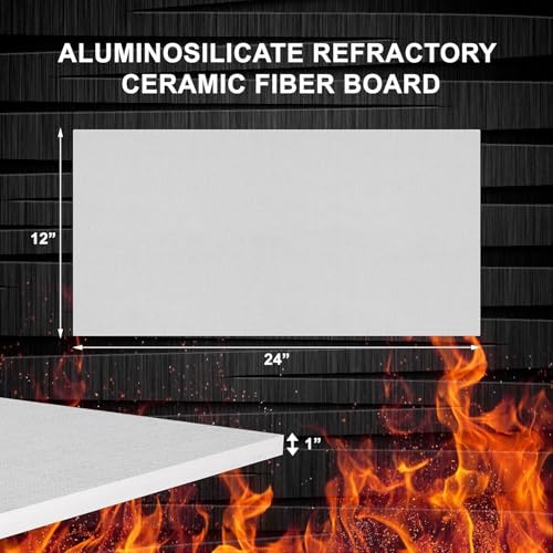 SIMOND STORE Ceramic Fiber Insulation Board - 1" x 12" x 24", 2300F, 1 Pack - size: 1" x 12" x 24" - 1 Pack
